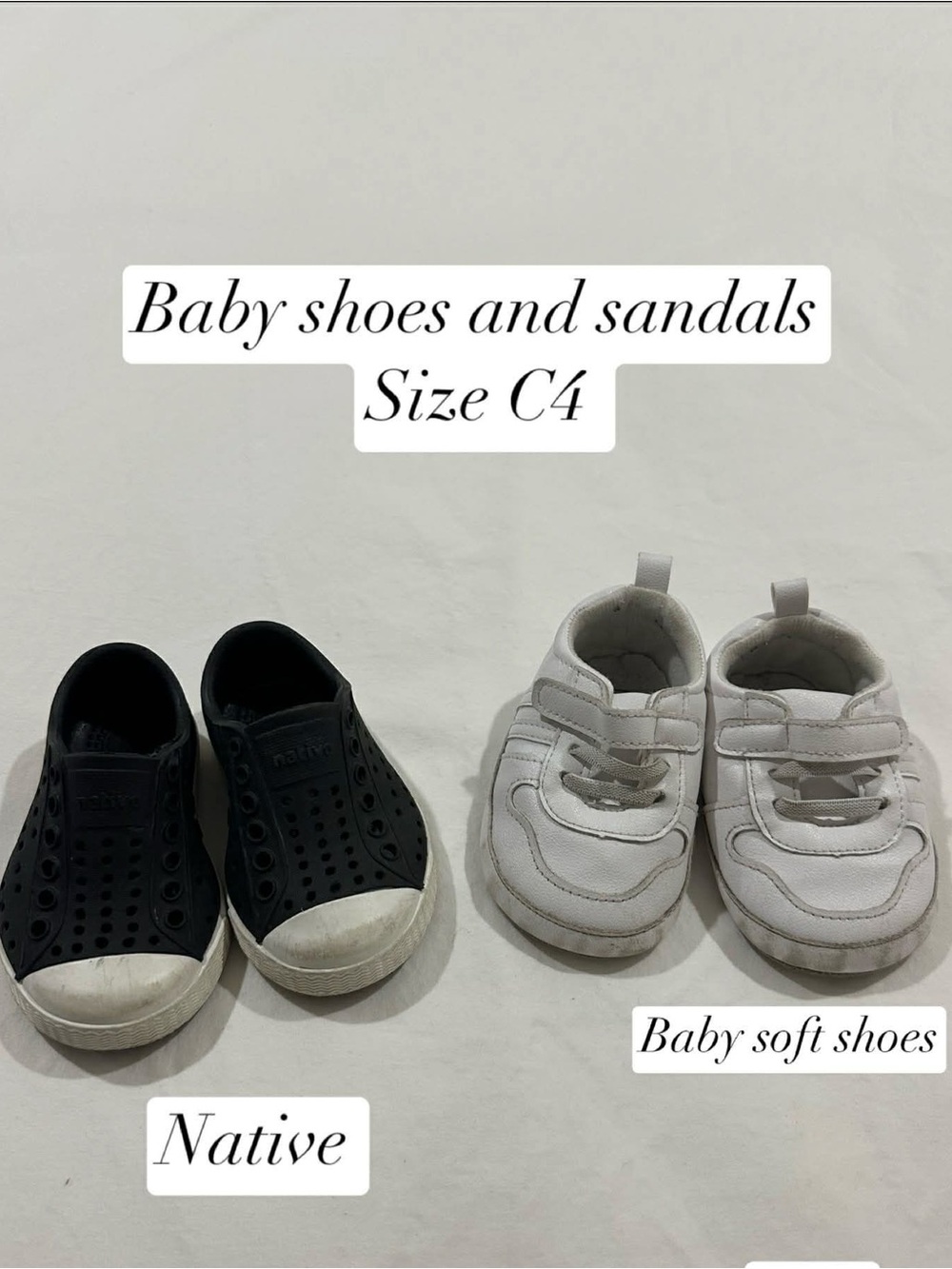 Native Black Slip-On & White Soft Baby Shoes